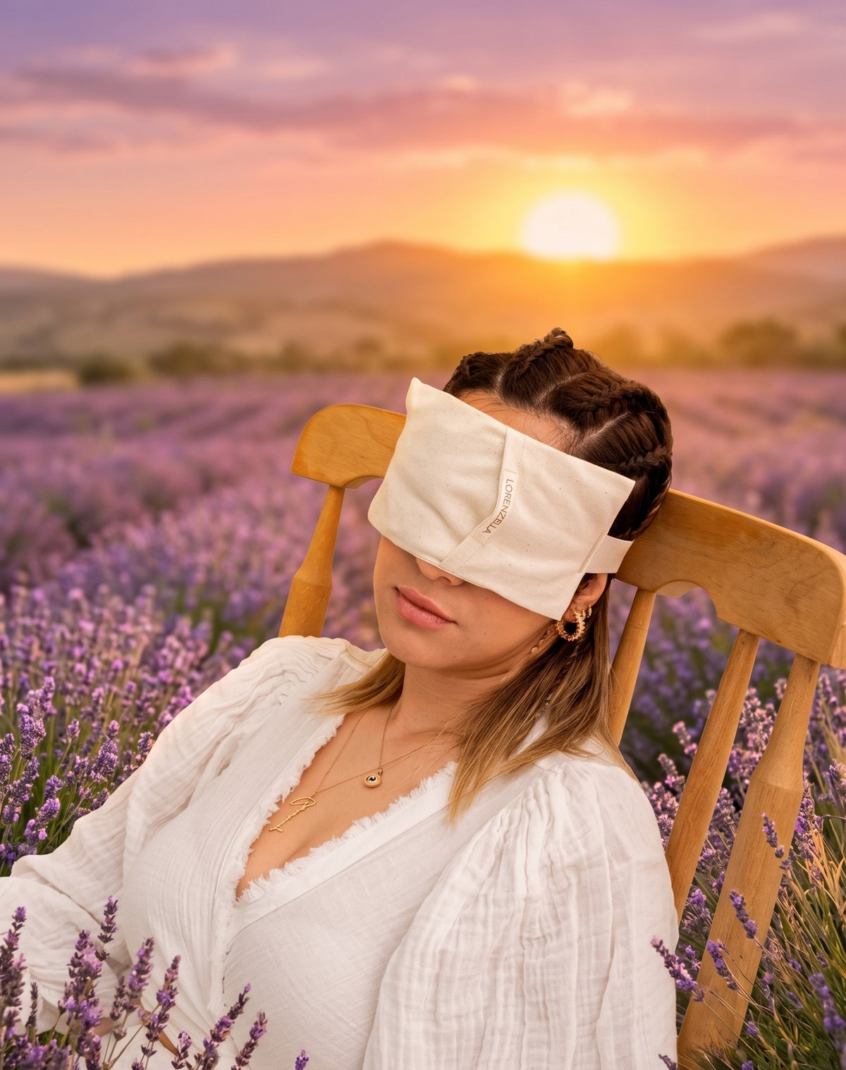Lavender Linen Eye Pillow, Weighted Aromatherapy Sleep Mask, Yoga Meditation Gift