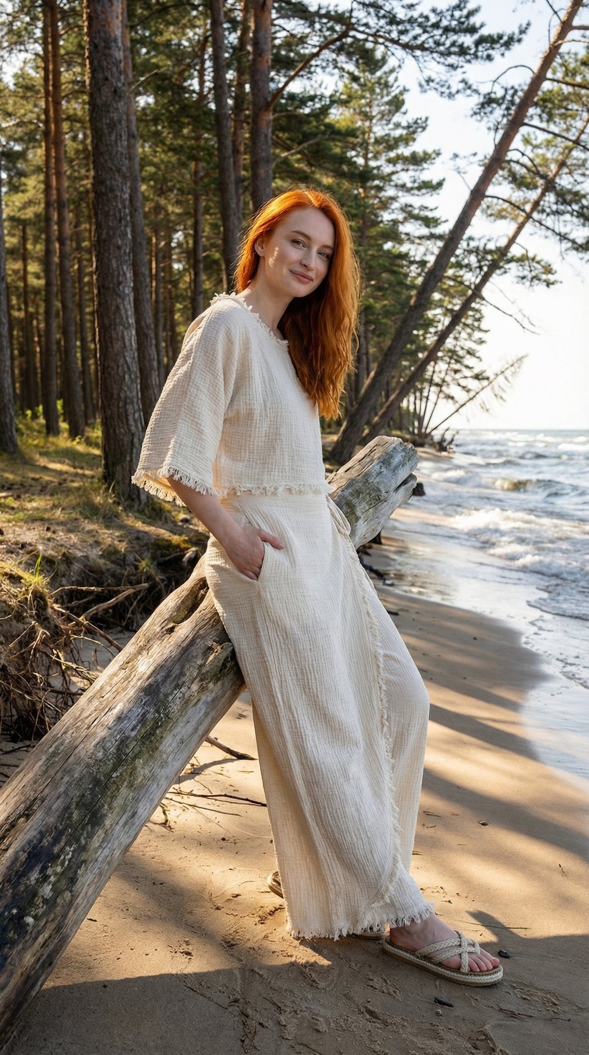 Bohemian Muslin Two Piece Set – Effortless Layered Look