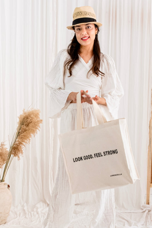 Boho Canvas Tote Bag – Casual Beach & Shopping Bag