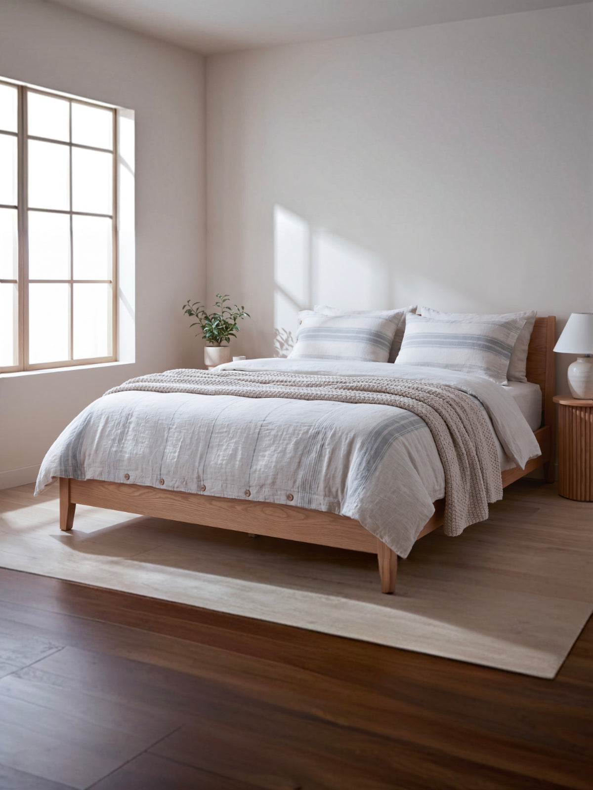 100% Cotton Muslin Striped Double Duvet Cover Set