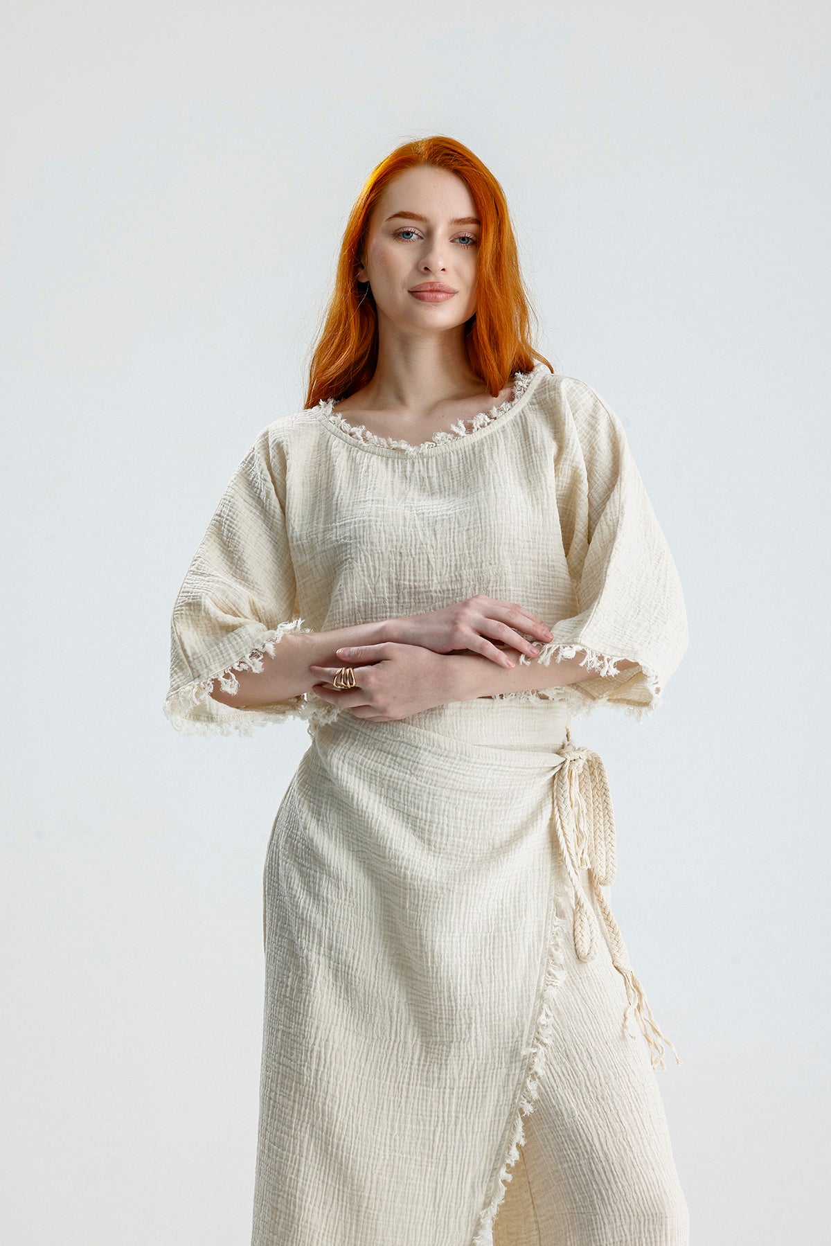 Bohemian Muslin Two Piece Set – Effortless Layered Look