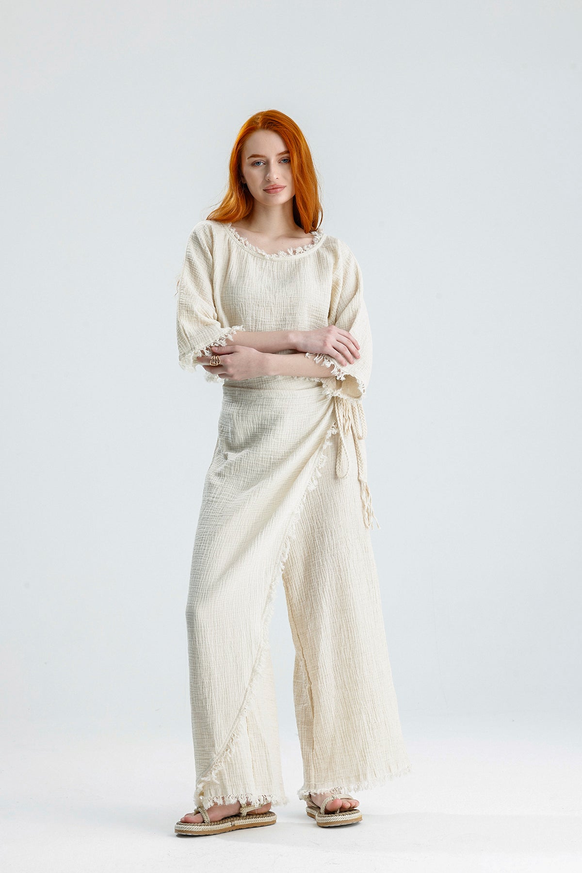 Bohemian Muslin Two Piece Set – Effortless Layered Look