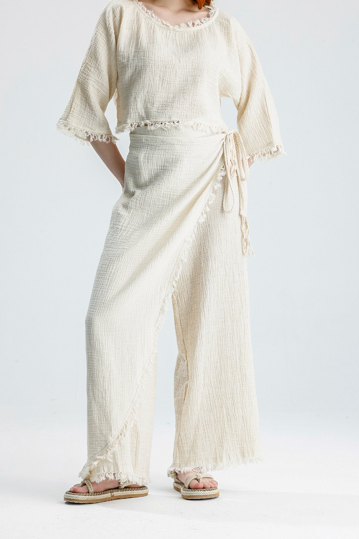 Bohemian Muslin Two Piece Set – Effortless Layered Look